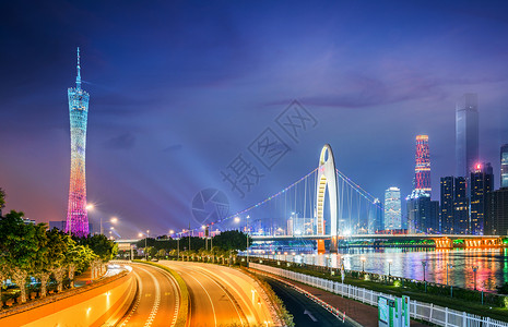 夜景摄影图广州夜景背景