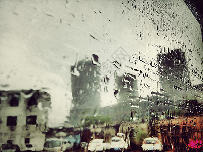 滴车窗外雨天-车窗上的雨水背景