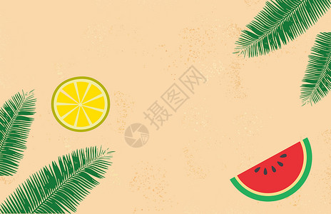 橙子手绘夏天水果设计图片