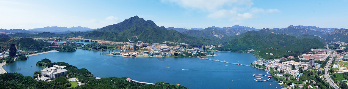 北京怀柔雁栖湖全景背景