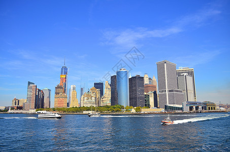 曼哈顿高楼美国纽约曼哈顿天际线背景