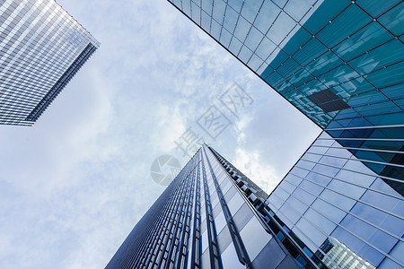 蓝色商务宣传册大气商务大楼建筑背景