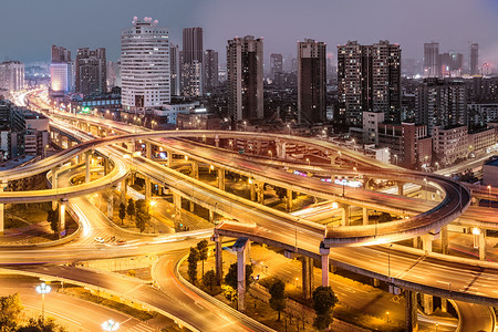 成都营门口立交桥高架桥夜景高清图片