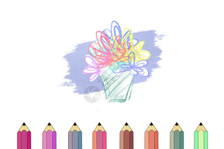 蜡笔手绘多彩彩铅笔设计图片