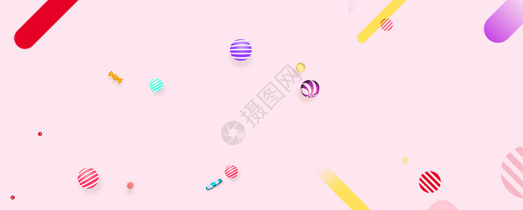 粉色糖果分割线banner背景设计图片