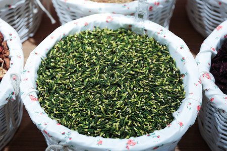夏季的市场夏季花茶系列高清图片