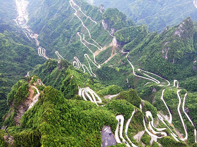 张家界盘山公路背景图片