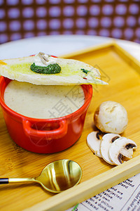 奶油蘑菇浓汤法式蘑菇浓汤背景