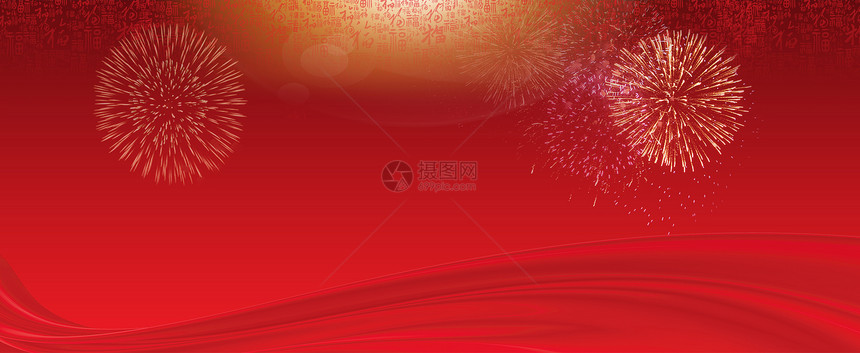 红色喜庆节日烟花图片
