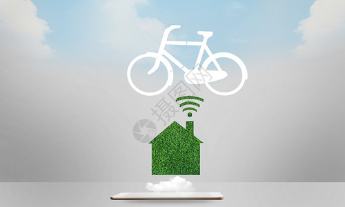 绿色单车绿色出行 健康家园设计图片
