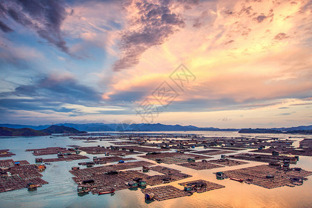 水上渔村霞浦风光背景