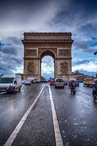 法国凯旋门著名里程碑高清图片
