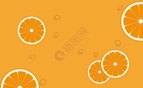 卡通橘子水果夏天背景设计图片
