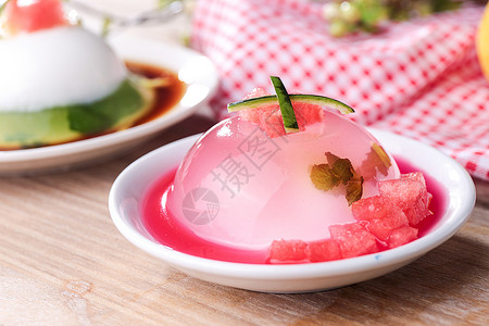 果冻体夏季美食甜品布丁背景