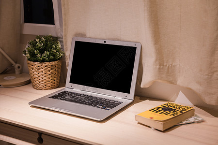 科技让生活更美好美好生活书桌上的笔记本电脑背景