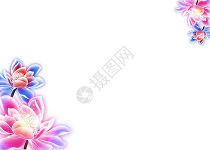 白色荧光花朵背景设计图片