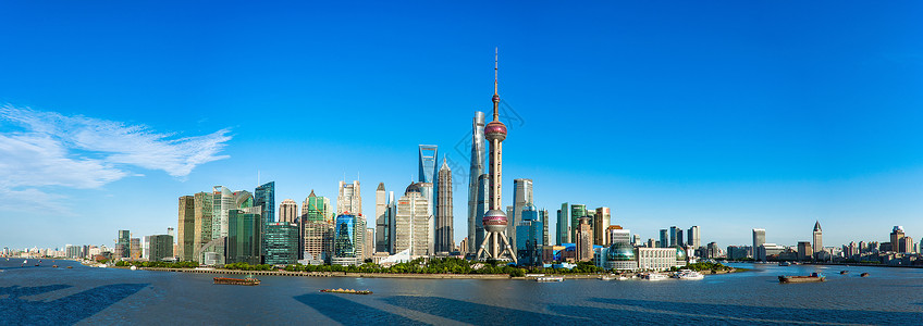一叶明珠上海地标全景图背景