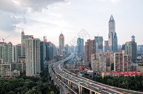 延安高架桥上海城市背景