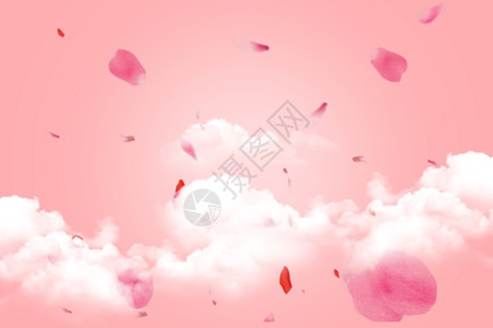 粉红色玫瑰花瓣飞翔的花瓣设计图片