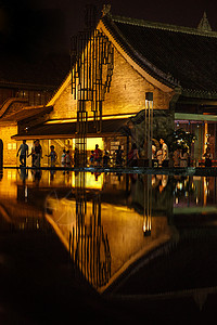 夏日的成都太古里夜景背景