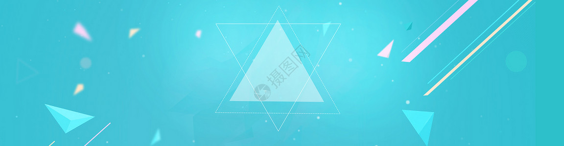 三角形花纹树木banner背景设计图片