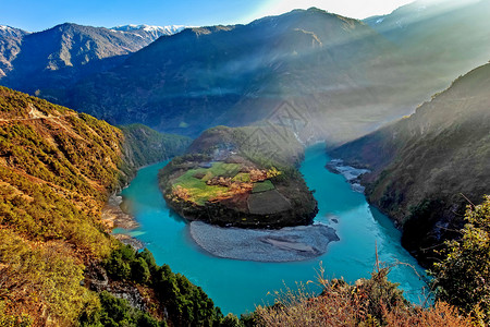 山水环境云南怒江背景