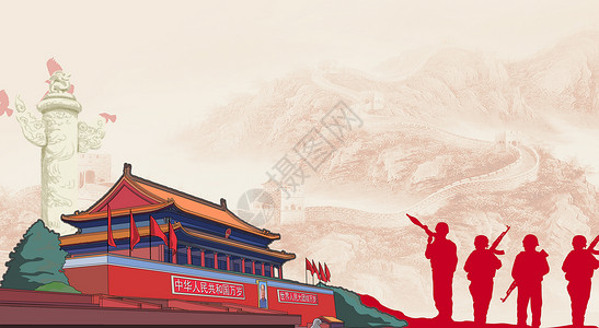 南昌八一纪念碑建军节背景素材设计图片