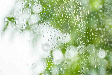 夏天雨滴夏日雨后沾满水滴的玻璃背景