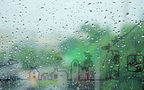 城市温馨雨后小清新设计图片