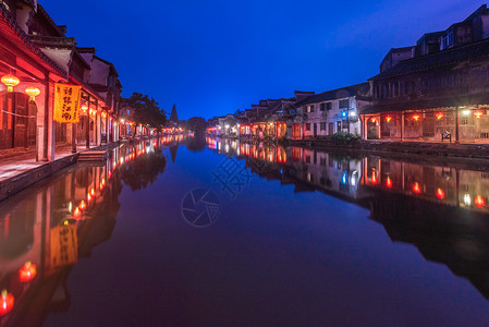 江南古镇南浔夜景图片