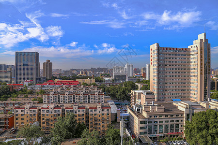 石家庄城市蓝天白云石家庄背景