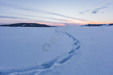 唯美治愈冬季远足风景插图冬天的雪地荒原背景