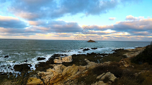 山海养马岛小岛背景