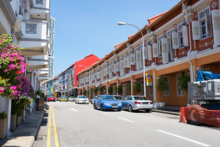 新加坡牛车水街景背景图片