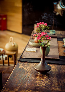 午后茶室古典茶艺高清图片