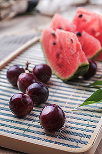 生态绿色食品小暑 之夏日水果葡萄背景