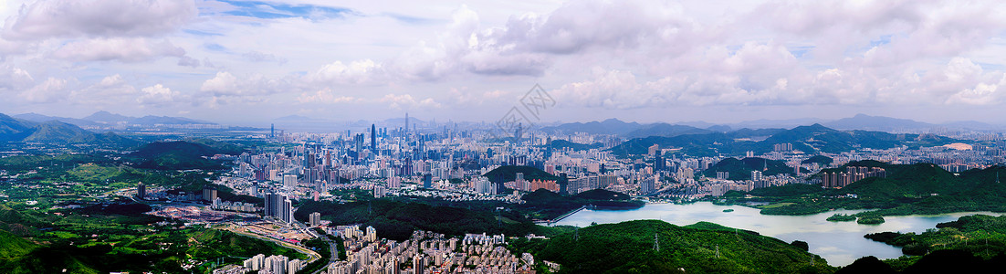 深圳水库深圳中心区全景背景