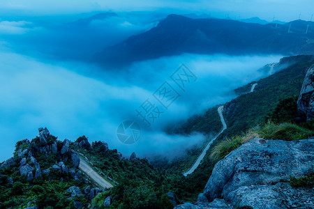 台州旅游括苍山云海背景