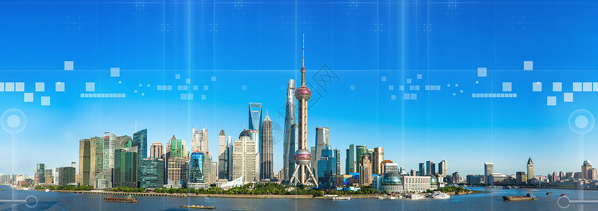 滨水平台城市科技感线条背景设计图片