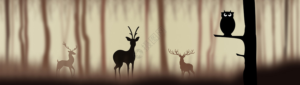 丛林遇鹿丛林中的动物设计图片