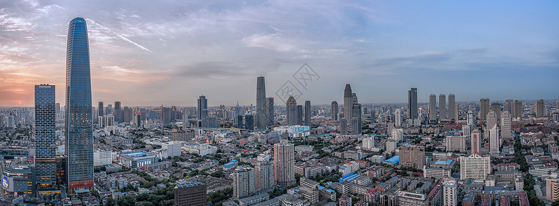 中新天津生态城天津和平全景背景