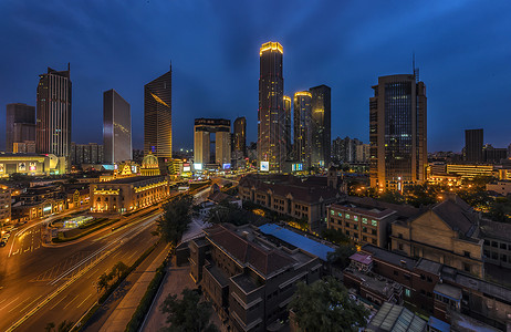 商场照明天津夜景背景