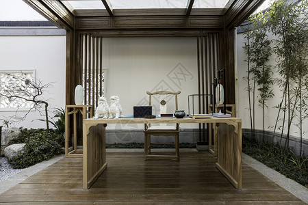 中式古典凳子新中式样板房装修风格背景