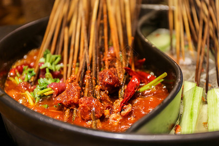 美食重庆四川火锅串串背景