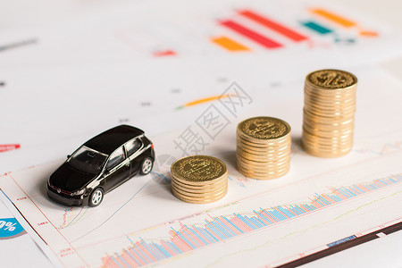 汽车抵押贷款投资理财技巧金币概念图设计图片