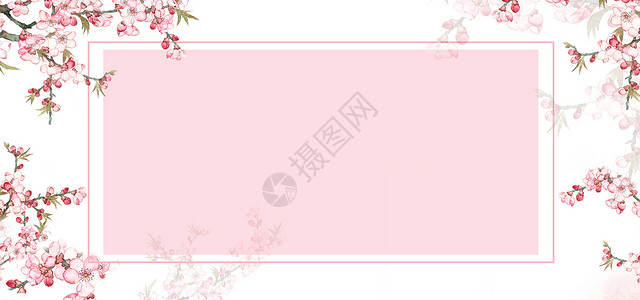 花朵边框花纹夏季banner背景设计图片