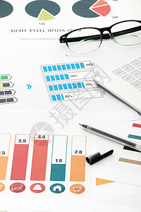 商业数据表格金融数据分析桌面配图摆拍背景