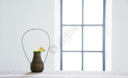 窗户桌面日式插花背景