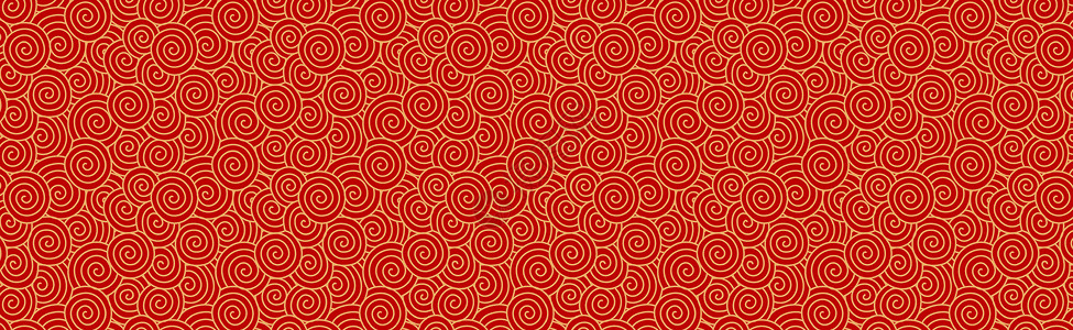 红色菊花纹理圆形祥云底纹设计图片