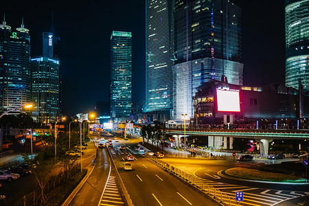 冷色调风景城市高楼夜景背景